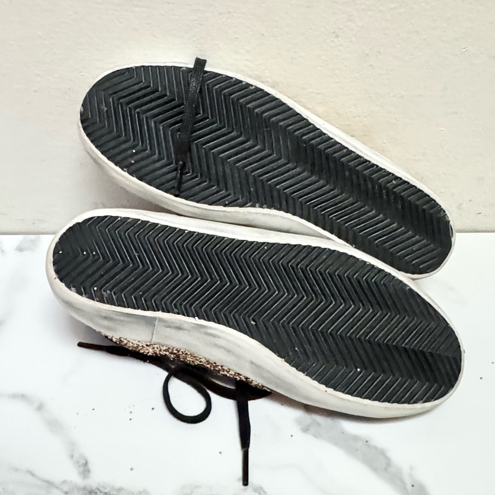 Golden Goose Gold Glitter Flag Sneakers - Picture 15 of 16